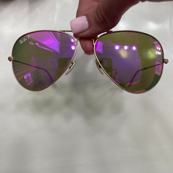 Ray-Ban Aviator Flash Lenses Polarized Cyclamen - Picture 3 of 4